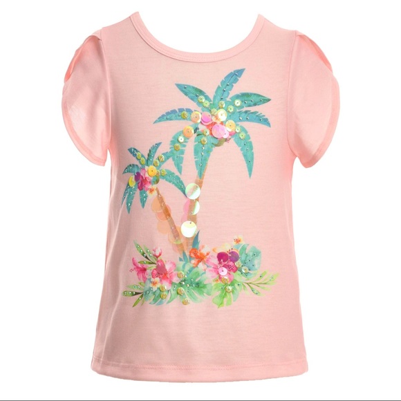 NWT - Hannah Banana - Palm Tree Graphic T w Sequin